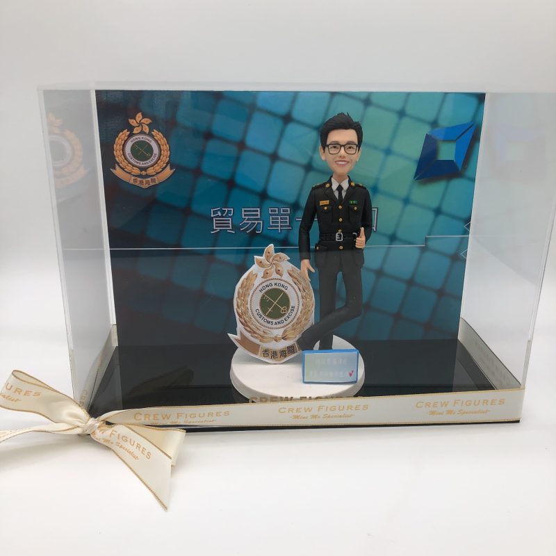 【香港海關貿易單一窗口人像公仔】海關制服與專屬展示盒客製化公仔擺設 / Hong Kong Customs Single Window Figurine