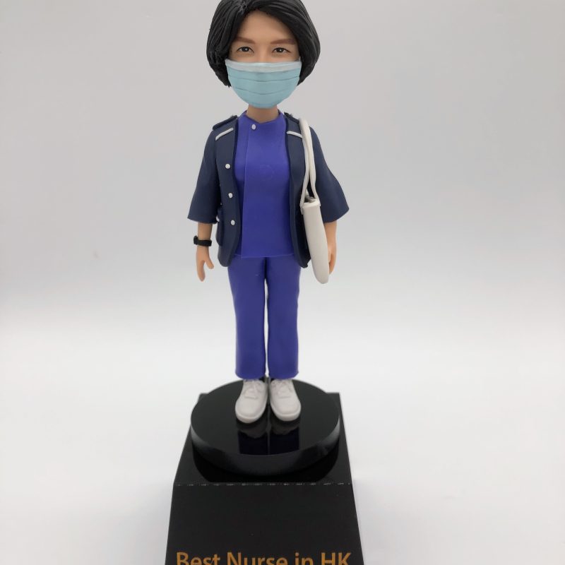 【醫護人員戴口罩藍制服人像公仔】Best Nurse in HK 紀念禮物 / 醫療人員致敬 / 香港原創設計 Medical Staff Nurse