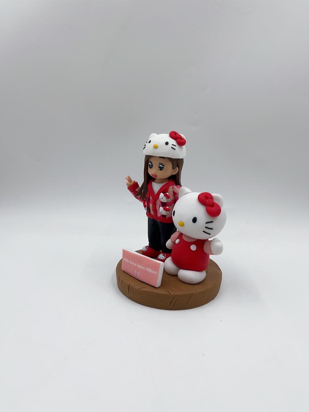 Hello Kitty 主題禮物、動漫角色人像公仔【Hello Kitty 聯名造型人像公仔擺設】客製化動漫真人公仔訂造 Hello Kitty Custom Figurine - Image 6