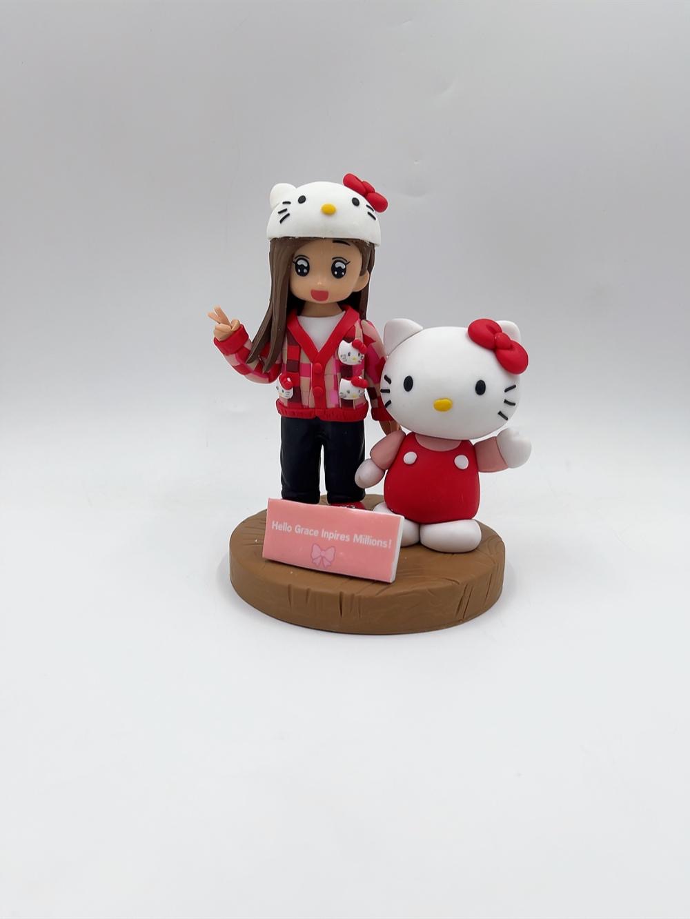 Hello Kitty 主題禮物、動漫角色人像公仔【Hello Kitty 聯名造型人像公仔擺設】客製化動漫真人公仔訂造 Hello Kitty Custom Figurine