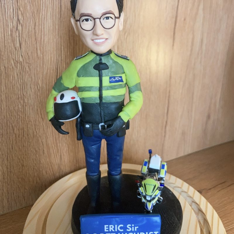 【交通警長及電單車人像公仔】警察紀念禮物與客製化公仔 Traffic Police Officer & Motorcycle Custom Figure