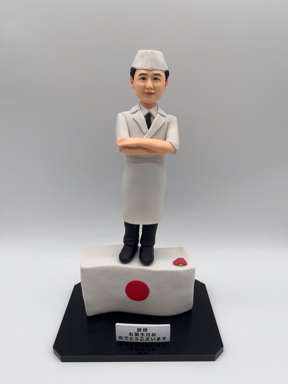 日式廚師人像公仔【日式料理師傅生日祝賀人像公仔】Japanese Chef Birthday Figurine