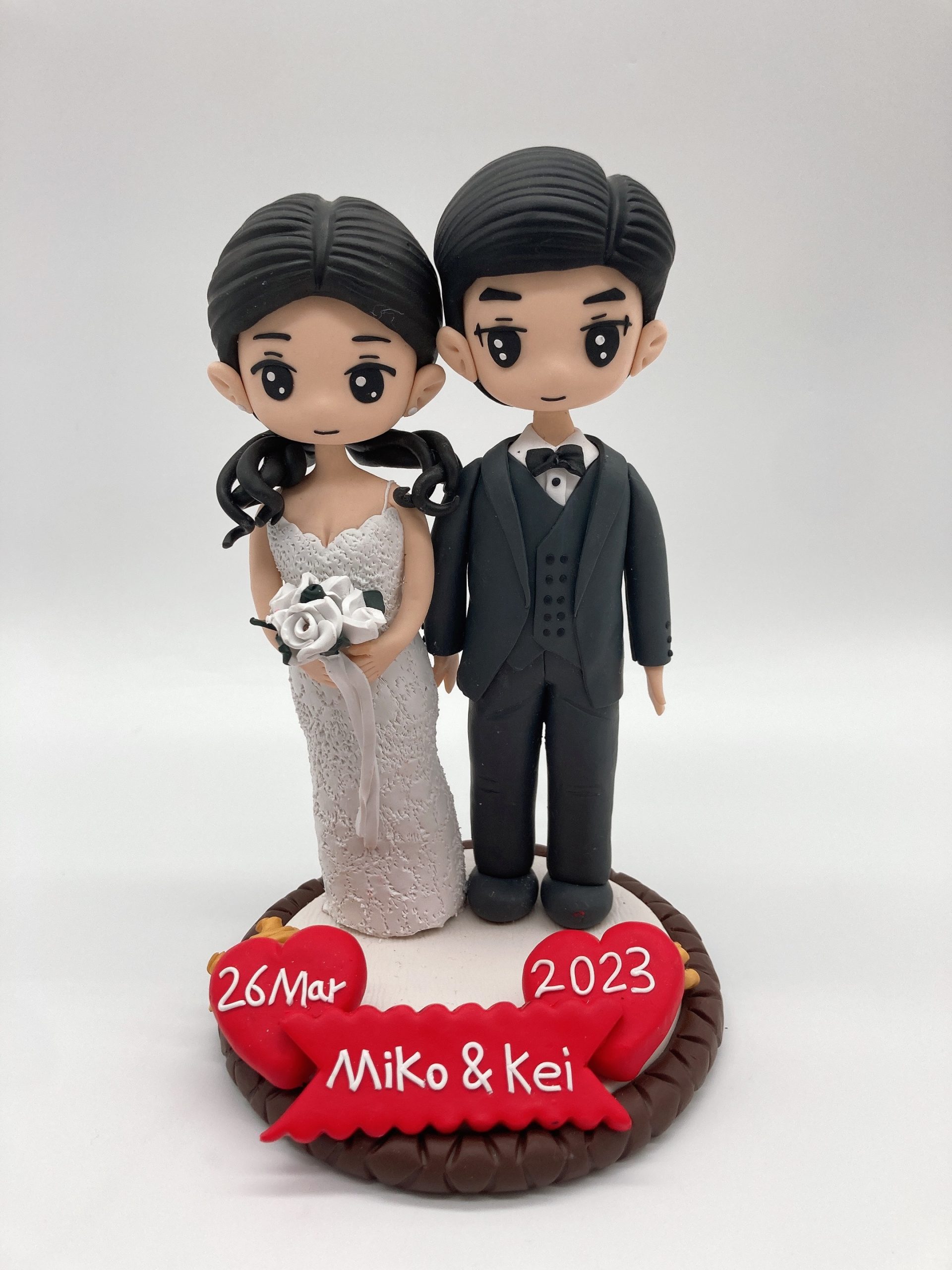 Q版婚禮情侶人像公仔【Q版結婚新人愛心人像公仔】Wedding Couple Q Figurine