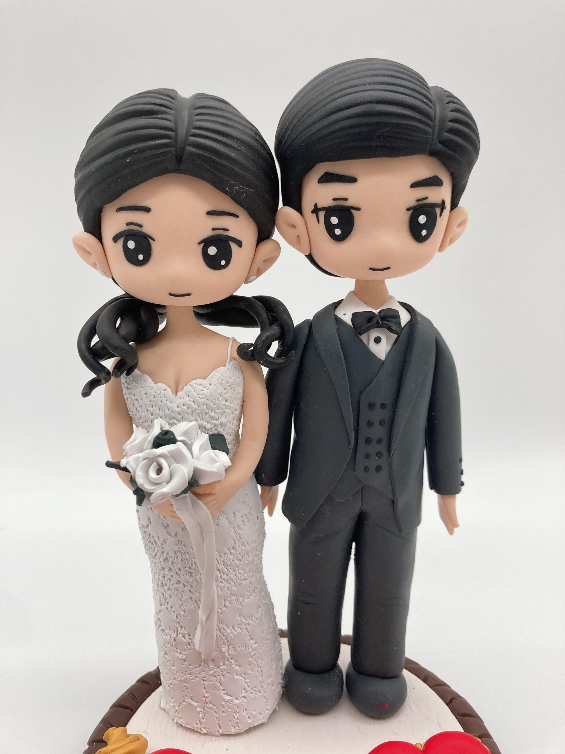 Q版婚禮情侶人像公仔【Q版結婚新人愛心人像公仔】Wedding Couple Q Figurine - Image 2