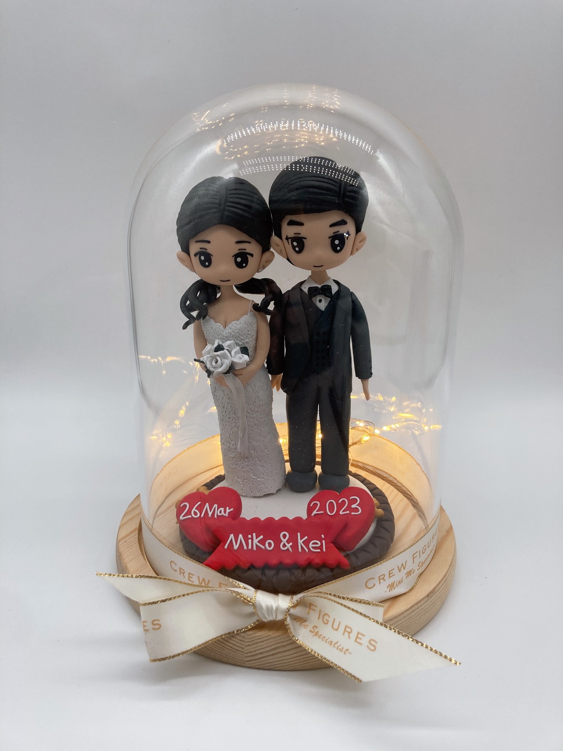 Q版婚禮情侶人像公仔【Q版結婚新人愛心人像公仔】Wedding Couple Q Figurine - Image 5